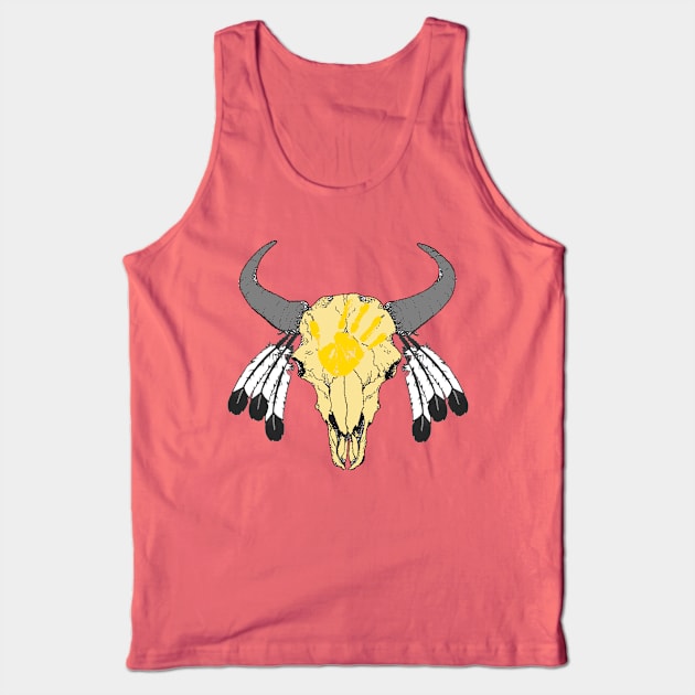 Bison Skull 5 Tank Top by Brightfeather